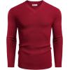 COOFANDY Men V Neck Dress Sweater Knit Long Sleeve Casual Slim Fit Pullover Sweater(Wine Red)