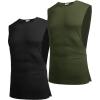 COOFANDY Men Workout Tank Top 2 Pack Gym Bodybuilding Sleeveless Muscle T Shirts(Black/Army Green(2pcs))