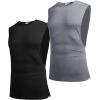 COOFANDY Men Workout Tank Top 2 Pack Gym Bodybuilding Sleeveless Muscle T Shirts(Black/Dark Grey(2pcs))