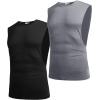 COOFANDY Men Workout Tank Top 2 Pack Gym Bodybuilding Sleeveless Muscle T Shirts(Black/Grey(2pcs))