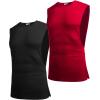 COOFANDY Men Workout Tank Top 2 Pack Gym Bodybuilding Sleeveless Muscle T Shirts(Black/Red(2pcs))