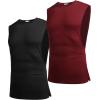 COOFANDY Men Workout Tank Top 2 Pack Gym Bodybuilding Sleeveless Muscle T Shirts(Black/Wine Red(2pcs))