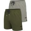 COOFANDY Men’s 2 Pack Gym Workout Shorts Quick Dry Athletic Shorts 5 Inch Lightweight Sports Running Shorts with Pockets(Army Green/Grey)