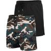 COOFANDY Men’s 2 Pack Gym Workout Shorts Quick Dry Athletic Shorts 5 Inch Lightweight Sports Running Shorts with Pockets(Black/Army Green Camo)