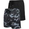 COOFANDY Men’s 2 Pack Gym Workout Shorts Quick Dry Athletic Shorts 5 Inch Lightweight Sports Running Shorts with Pockets(Black/Grey Camo)