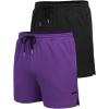 COOFANDY Men’s 2 Pack Gym Workout Shorts Quick Dry Athletic Shorts 5 Inch Lightweight Sports Running Shorts with Pockets(Black/Purple)