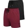COOFANDY Men’s 2 Pack Gym Workout Shorts Quick Dry Athletic Shorts 5 Inch Lightweight Sports Running Shorts with Pockets(Black/Wine Red)
