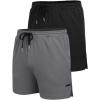 COOFANDY Men’s 2 Pack Gym Workout Shorts Quick Dry Athletic Shorts 5 Inch Lightweight Sports Running Shorts with Pockets(Dark Gray/Black)