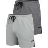 COOFANDY Men’s 2 Pack Gym Workout Shorts Quick Dry Athletic Shorts 5 Inch Lightweight Sports Running Shorts with Pockets(Dark Gray/Grey)