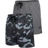 COOFANDY Men’s 2 Pack Gym Workout Shorts Quick Dry Athletic Shorts 5 Inch Lightweight Sports Running Shorts with Pockets(Dark Gray/Grey Camo)