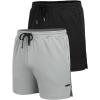 COOFANDY Men’s 2 Pack Gym Workout Shorts Quick Dry Athletic Shorts 5 Inch Lightweight Sports Running Shorts with Pockets(Grey/Black)