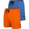 COOFANDY Men’s 2 Pack Gym Workout Shorts Quick Dry Athletic Shorts 5 Inch Lightweight Sports Running Shorts with Pockets(Orange/Blue)
