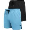 COOFANDY Men’s 2 Pack Gym Workout Shorts Quick Dry Athletic Shorts 5 Inch Lightweight Sports Running Shorts with Pockets(Sky Blue/Black)