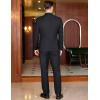 COOFANDY Men’s 2 Piece Double Breasted Suits Slim Fit Tuxedo Jacket and Dress Pants Set for Wedding Business Prom(Black)