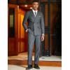 COOFANDY Men’s 2 Piece Double Breasted Suits Slim Fit Tuxedo Jacket and Dress Pants Set for Wedding Business Prom(Heather Grey)