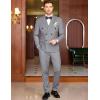 COOFANDY Men’s 2 Piece Double Breasted Suits Slim Fit Tuxedo Jacket and Dress Pants Set for Wedding Business Prom(Light Grey)