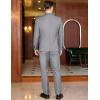 COOFANDY Men’s 2 Piece Double Breasted Suits Slim Fit Tuxedo Jacket and Dress Pants Set for Wedding Business Prom(Light Grey)
