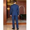 COOFANDY Men’s 2 Piece Double Breasted Suits Slim Fit Tuxedo Jacket and Dress Pants Set for Wedding Business Prom(Navy)