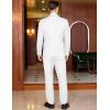 COOFANDY Men’s 2 Piece Double Breasted Suits Slim Fit Tuxedo Jacket and Dress Pants Set for Wedding Business Prom(White)