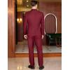 COOFANDY Men’s 2 Piece Double Breasted Suits Slim Fit Tuxedo Jacket and Dress Pants Set for Wedding Business Prom(Wine Red)
