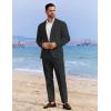 COOFANDY Men’s 2 Piece Linen Suits Set Regular Fit Casual Linen Lightweight Suit Summer Beach Wedding(Black)