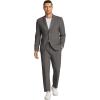 COOFANDY Men’s 2 Piece Linen Suits Set Regular Fit Casual Linen Lightweight Suit Summer Beach Wedding(Dark Grey)