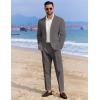 COOFANDY Men’s 2 Piece Linen Suits Set Regular Fit Casual Linen Lightweight Suit Summer Beach Wedding(Dark Grey)