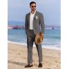 COOFANDY Men’s 2 Piece Linen Suits Set Regular Fit Casual Linen Lightweight Suit Summer Beach Wedding(Dark Grey)