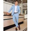 COOFANDY Men’s 2 Piece Linen Suits Set Regular Fit Casual Linen Lightweight Suit Summer Beach Wedding(Light Blue)