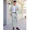 COOFANDY Men’s 2 Piece Linen Suits Set Regular Fit Casual Linen Lightweight Suit Summer Beach Wedding(Light Green)