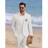 COOFANDY Men’s 2 Piece Linen Suits Set Regular Fit Casual Linen Lightweight Suit Summer Beach Wedding(Linen Khaki)