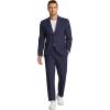 COOFANDY Men’s 2 Piece Linen Suits Set Regular Fit Casual Linen Lightweight Suit Summer Beach Wedding(Navy Blue)