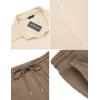 COOFANDY Men’s 2 Piece Outfit Casual Short Sleeve Button Down Shirt Beach Summer Loose Pant Sets(Beige Brown)