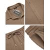 COOFANDY Men’s 2 Piece Outfit Casual Short Sleeve Button Down Shirt Beach Summer Loose Pant Sets(Brown)