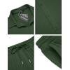 COOFANDY Men’s 2 Piece Outfit Casual Short Sleeve Button Down Shirt Beach Summer Loose Pant Sets(Dark Green)
