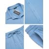 COOFANDY Men’s 2 Piece Outfit Casual Short Sleeve Button Down Shirt Beach Summer Loose Pant Sets(Light Blue)