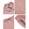COOFANDY Men’s 2 Piece Outfit Casual Short Sleeve Button Down Shirt Beach Summer Loose Pant Sets(Light Pink)