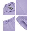 COOFANDY Men’s 2 Piece Outfit Casual Short Sleeve Button Down Shirt Beach Summer Loose Pant Sets(Light Purple)