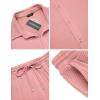 COOFANDY Men’s 2 Piece Outfit Casual Short Sleeve Button Down Shirt Beach Summer Loose Pant Sets(Pink)