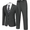 COOFANDY Mens 2 Piece Suit Slim Fit 2 Button Formal Jacket Suits Pants Set for Wedding Business Prom(Dark Gray)