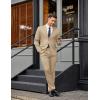 COOFANDY Mens 2 Piece Suit Slim Fit 2 Button Formal Jacket Suits Pants Set for Wedding Business Prom(Khaki)