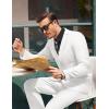 COOFANDY Mens 2 Piece Suit Slim Fit 2 Button Formal Jacket Suits Pants Set for Wedding Business Prom(White)