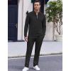 COOFANDY Men’s 2 Piece Tracksuit Set Polo Athletic Sweatsuit Quarter Zip Jogging Long Sleeve Casual Sports Outfits(All Black)