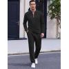 COOFANDY Men’s 2 Piece Tracksuit Set Polo Athletic Sweatsuit Quarter Zip Jogging Long Sleeve Casual Sports Outfits(All Black)