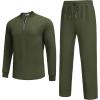 COOFANDY Men’s 2 Piece Tracksuit Set Polo Athletic Sweatsuit Quarter Zip Jogging Long Sleeve Casual Sports Outfits(Army Green)