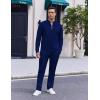 COOFANDY Men’s 2 Piece Tracksuit Set Polo Athletic Sweatsuit Quarter Zip Jogging Long Sleeve Casual Sports Outfits(Blue)