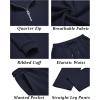 COOFANDY Men’s 2 Piece Tracksuit Set Polo Athletic Sweatsuit Quarter Zip Jogging Long Sleeve Casual Sports Outfits(Navy Blue)