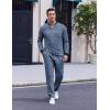 COOFANDY Men’s 2 Piece Tracksuit Set Polo Athletic Sweatsuit Quarter Zip Jogging Long Sleeve Casual Sports Outfits(Navy Blue Jacquard)
