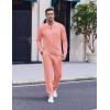 COOFANDY Men’s 2 Piece Tracksuit Set Polo Athletic Sweatsuit Quarter Zip Jogging Long Sleeve Casual Sports Outfits(Pink)