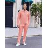 COOFANDY Men’s 2 Piece Tracksuit Set Polo Athletic Sweatsuit Quarter Zip Jogging Long Sleeve Casual Sports Outfits(Pink)